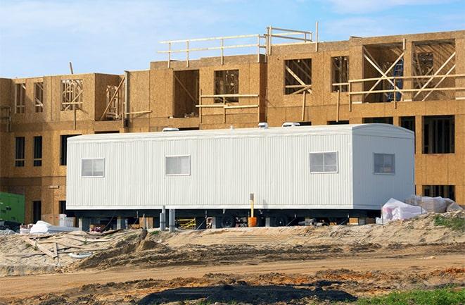 office trailers for rent at a construction site in Arlington Heights, IL